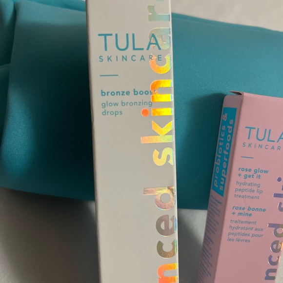 Tula skincare bundle glow boost bronzing drops peptide lip combo brand new - Picture 2 of 7